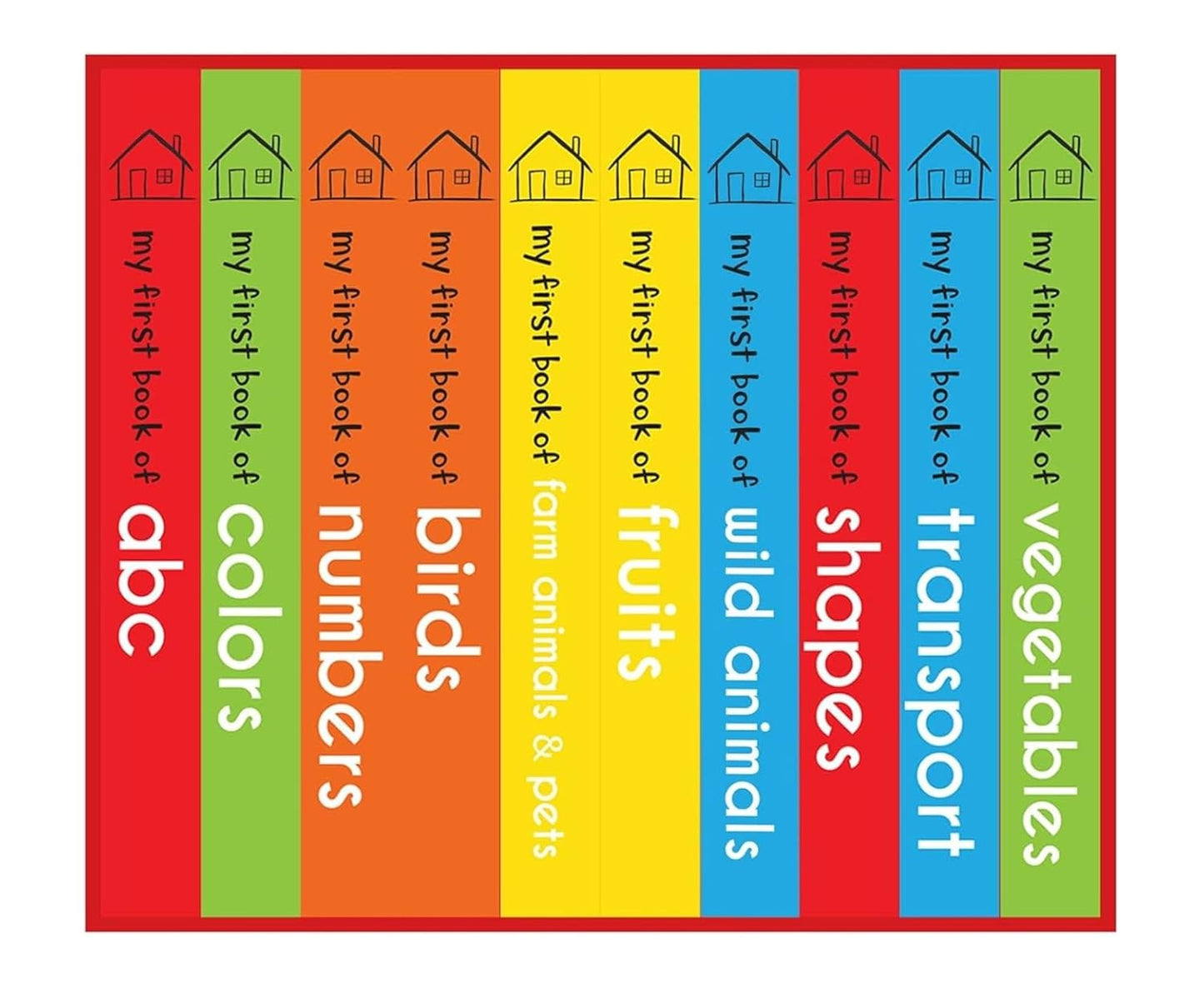 My First Library – 10 Board Book Set for Babies & Toddlers 0-3 | ABC, Numbers, Animals, Colors, Shapes, Vehicles