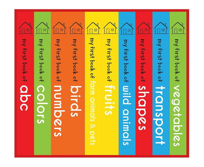 My First Library – 10 Board Book Set for Babies & Toddlers 0-3 | ABC, Numbers, Animals, Colors, Shapes, Vehicles